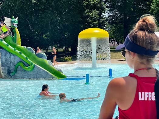 lifeguard watches pool